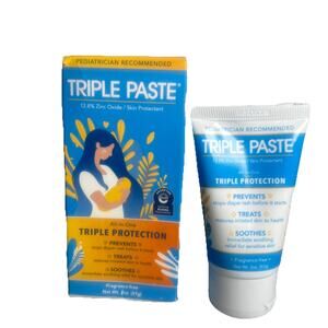 Triple Paste Zinc Oxide Diaper Rash Cream Fragrance Free .4 Oz. ~ Exp. 06/2029